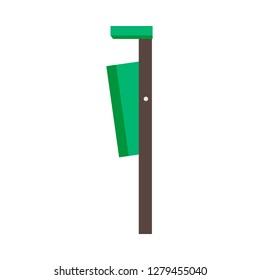 Street bin green vector side view icon. Disposal ecology junk refuse concept. Industry trash garbage