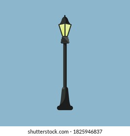 street black lamp vector illustration