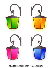 Street blue lamp vector