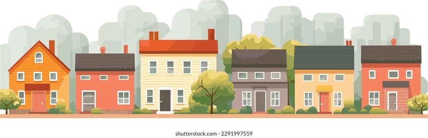 Calle de la ilustración vectorial de los edificios