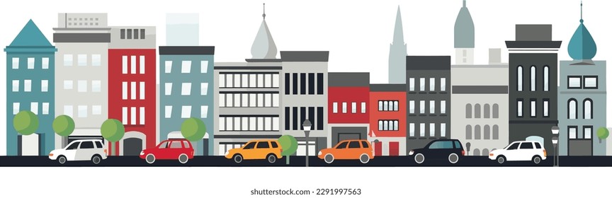 Street of buildings vector illustration