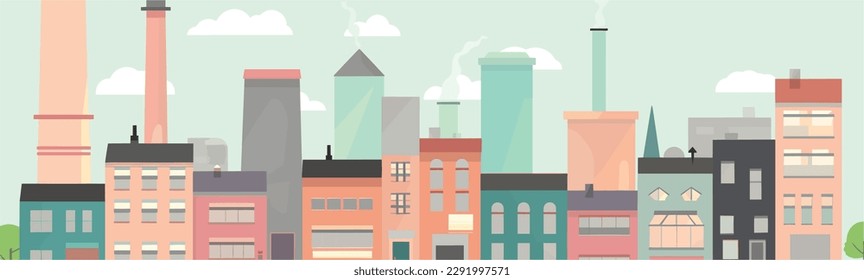 Street of buildings vector illustration
