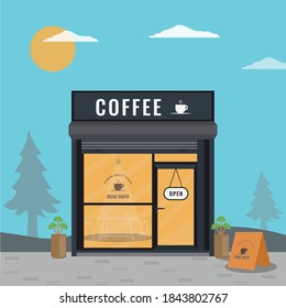 Street Cafe, Coffee shop Flat design concept. Vector illustration