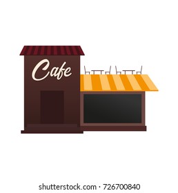 Street Cafe. Coffeeshop. City cafe. Flat design concept Vector illustration