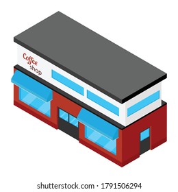 Street Cafe. Coffeeshop. City cafe. Urban spring summer landscape. Isometric design concept. Vector illustration