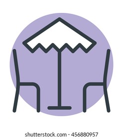 Street Cafe Colored Vector Icon