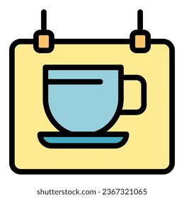 Street cafe icon outline vector. Bar meal. Mask eat color flat