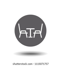 Street Cafe icon vector, filled flat sign, solid pictogram isolated on white. Symbol, logo illustration
