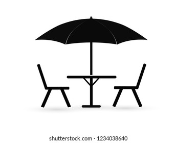 Street cafe icon. Vector illustration.