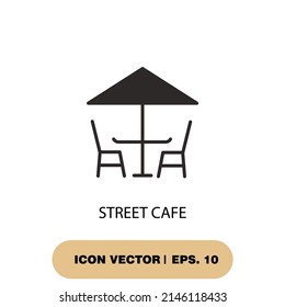 símbolo de iconos de cafe callejero elementos vectoriales para web infográfica