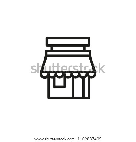 Street cafe line icon. Building, suburb, store. Shop concept. Vector illustration can be used for topics like public establishment, coffee shop, architecture