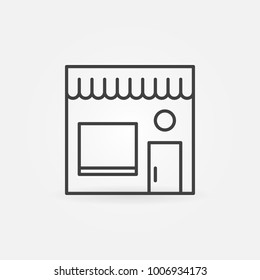 Street cafe minimal icon. Vector cafe building outline symbol or design element