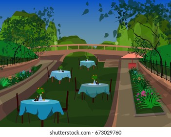 street cafe in the park