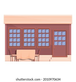 Street cafe place icon cartoon vector. Coffee store. Street cafe business