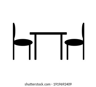 Street cafe - table and chairs. Flat vector icon. 