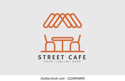 "Street Cafe" Vector Illustration Logo Design. Suitable For Food Restaurant, Coffee Shop Business Branding