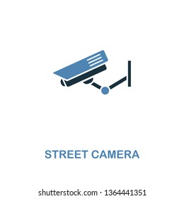Street Camera icon in two colors. Creative design from city elements icons collection. Colored street camera icon for web and mobile design.