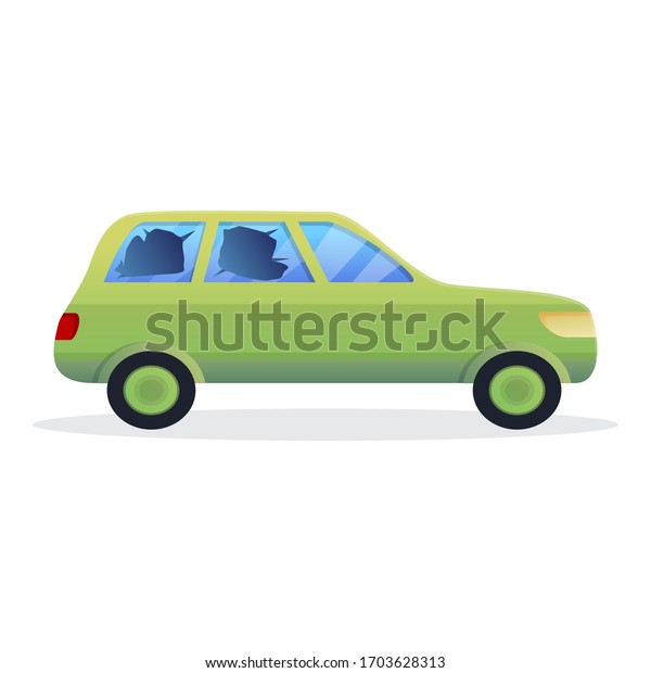 Street car\
accident icon. Cartoon of street car accident vector icon for web\
design isolated on white\
background