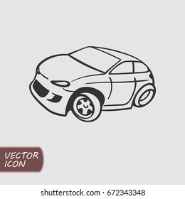 Street car. Hand drawn vector icon.