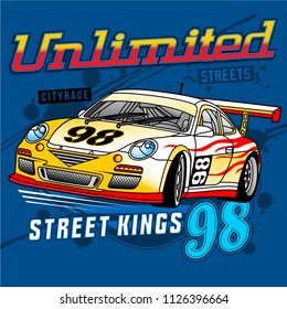Street Car Racing,car Vector Illustration