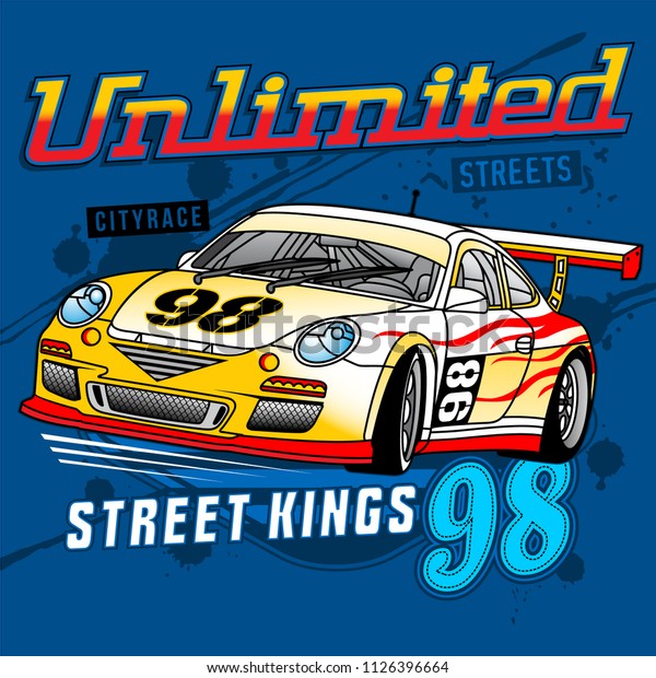 street car racing,car\
vector illustration