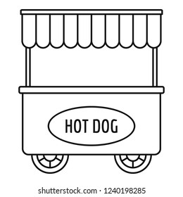 Street cart hot dog icon. Outline street cart hot dog vector icon for web design isolated on white background