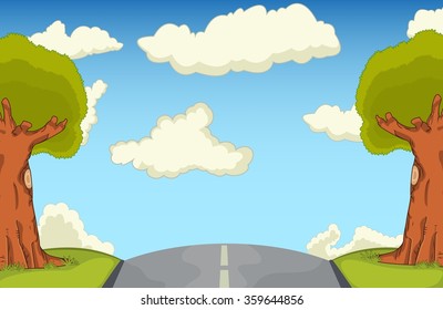 The street cartoon vector illustration