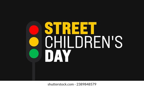 Street Children's day background design template use to background, banner, placard, card, book cover,  and poster design template with text inscription and standard color. vector