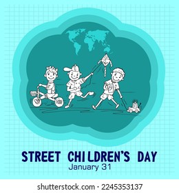 Street Children's Day, Poster and banner, January 31