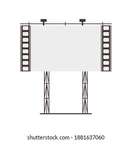 Street cinema screen. Modern vector