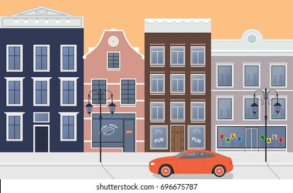 Street city, home and car