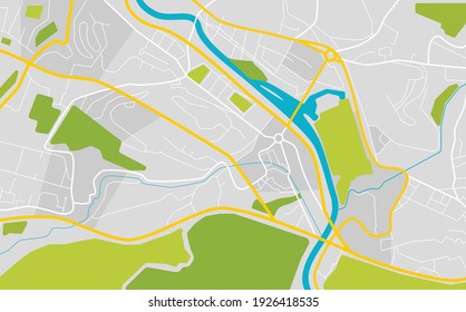 Street city map flat vector illustration