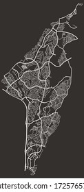 Street city map Mission Viejo, California, USA, with highways, major and minor roads, town footprint plan