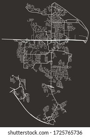 Street city map O'Fallon, Missouri, USA, with highways, major and minor roads, town footprint plan