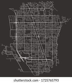 Street city map Orem, Utah, USA, with highways, major and minor roads, town footprint plan