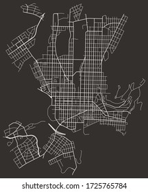 Street city map Reading, Pennsylvania, USA, with highways, major and minor roads, town footprint plan