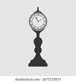 Street clock icon isolated. Vector illustration