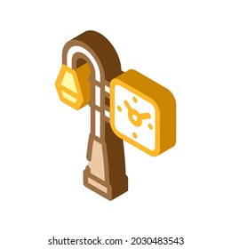 street clock isometric icon vector. street clock sign. isolated symbol illustration