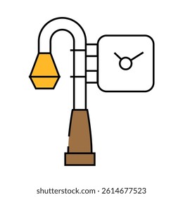 street clock line icon vector. street clock sign. isolated symbol illustration
