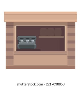 Street coffee icon cartoon vector. Park market. Food shop