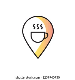 street coffee icon vector. coffee icon with shadow style