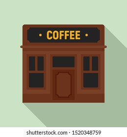 Street coffee shop icon. Flat illustration of street coffee shop vector icon for web design