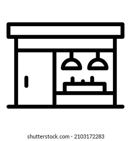 Street coffee shop icon. Outline street coffee shop vector icon for web design isolated on white background