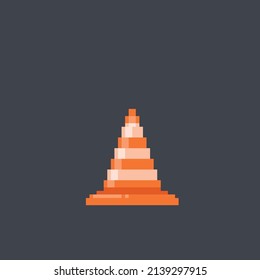 street cone in pixel style