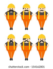 street construction worker mustache guy full body avatar picture portrait