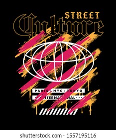 Street Culture grunge striped print design