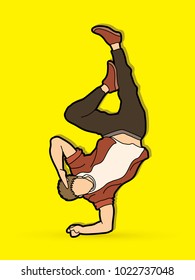 Street dance, B boys dance, Dancing action graphic vector