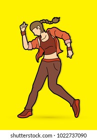 Street dance, B boys dance, Dancing action graphic vector