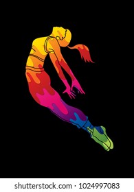 Street dance, B boys dance, Hip Hop Dancing action designed using colorful graffiti graphic vector