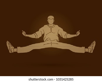 Street dance, B boys dance, Hip Hop Dancing action designed using geometric pattern graphic vector